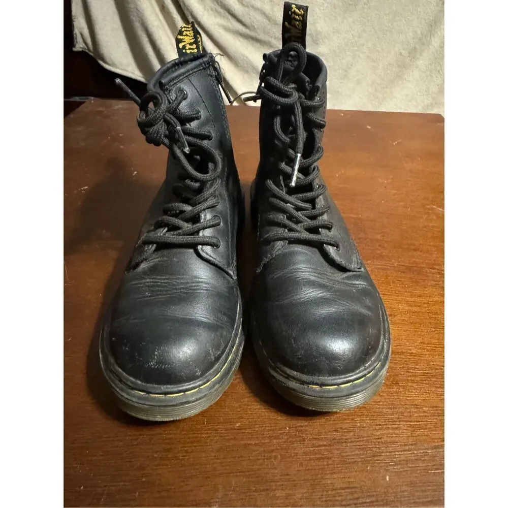 Black leather doc martens size 3